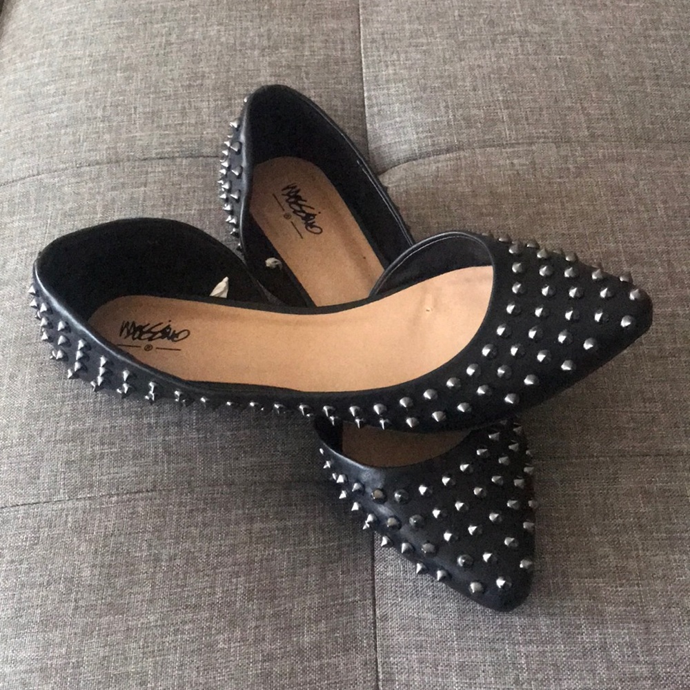 Black Studded Flats